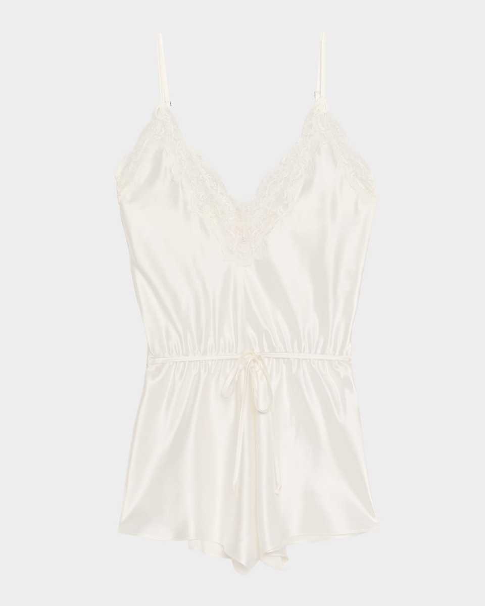 Lace-Trim Silk Romp